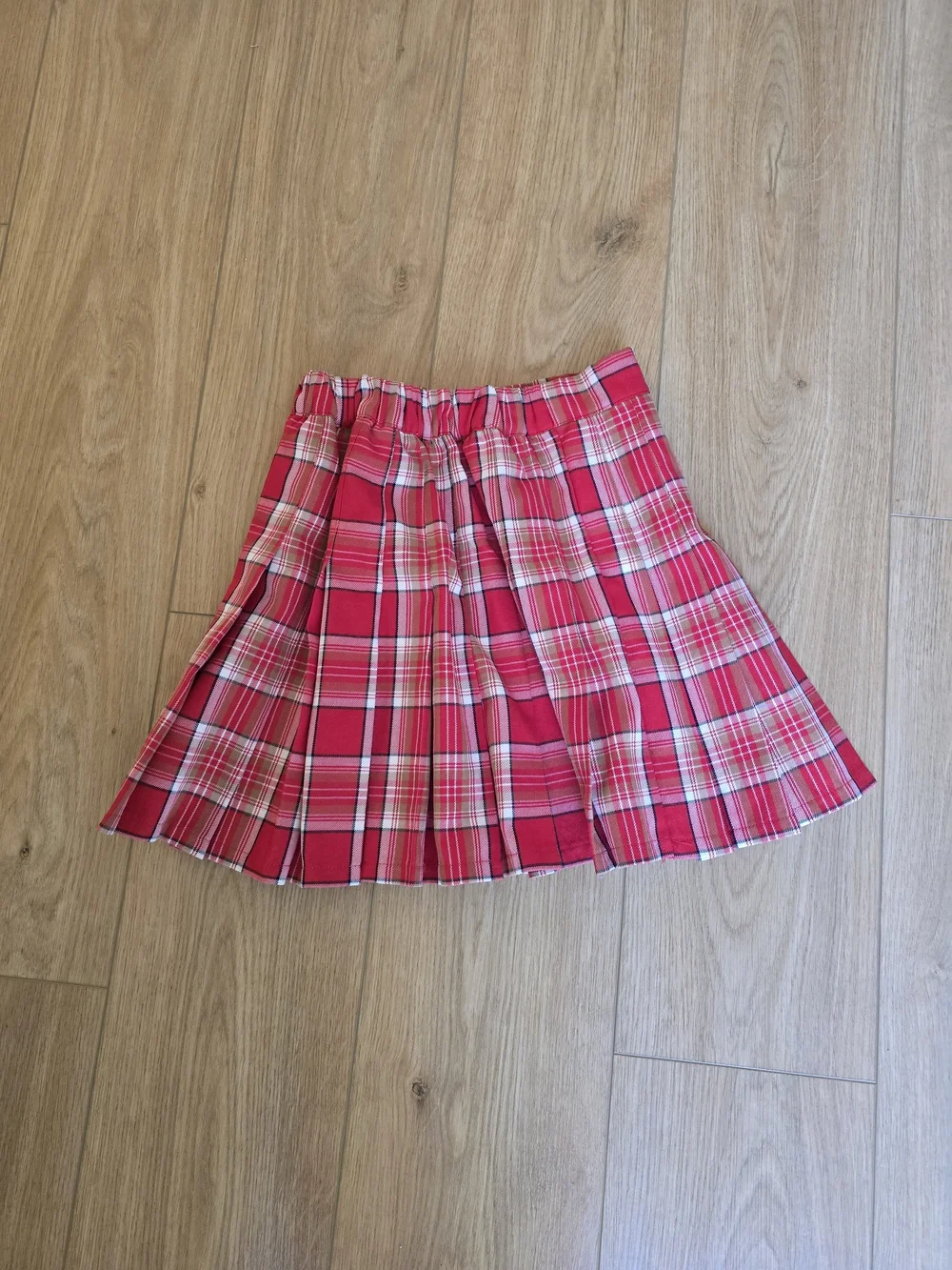 aerie Red Plaid Pleated Mini Skirt NWOT